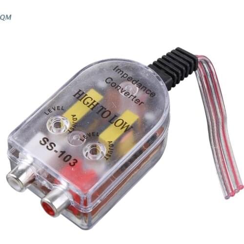 13MF 12V RCA Car Stero Radio Converter Speaker High To Low Amplifier Impedance Converter