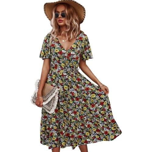 Летние платья на пуговицах CHICKEN TOE China At AliExpress