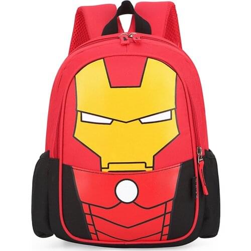 Marvel Baby School Bag Iron Man Spiderman Childrens Backpack Kawaii Mens Backpack Mini Backpack Women Boys Fashion Casual Bags