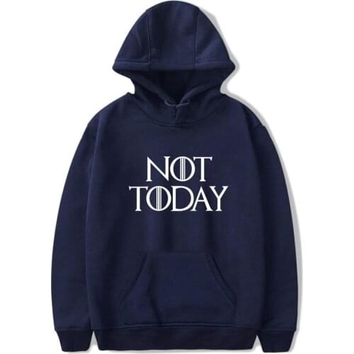 Aikooki Hot Sale Arya Stark-Not Today Hoodies Men Women Fashion Casual Popular Sweatshirts Print Not Today Boys Girls Hoodie