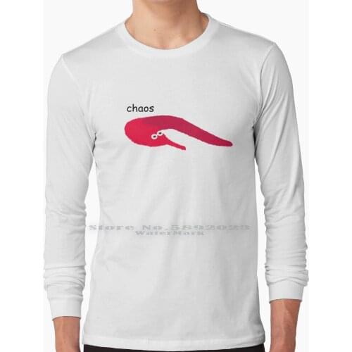 Chaos Long Sleeve T Shirt 100% Pure Cotton Big Size Worm On A String Worm On A String Meme Worm Meme Red Worm On A String Red