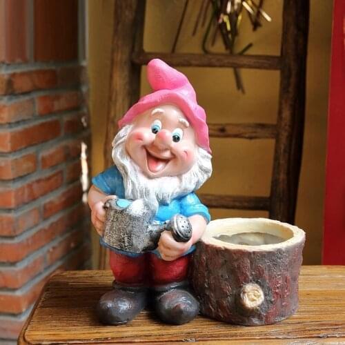 ARTS SEVEN DWARFS ART SCULPTURE LITTLE MAN VASE ABSTRACT PORTRAIT FLOWER POT RESIN VASE HOME DECOR FLOWER ARRANGEMENT R4884