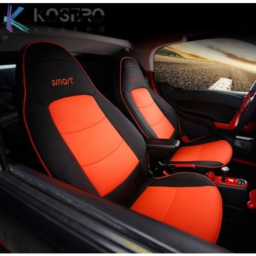 Leather Car full wrap seat Cushion cover For Smart 451 450 Fortwo Four seasons breathable seat cushion CarDecoration Accessories