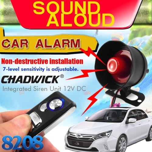 Easy install car alarm system Non-destructive installation connect battery CHADWICK 8111 universal 12v vehicle sound big siren