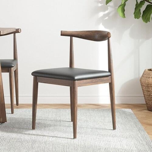 Louis Fashion Iron Art Ox Horn Chair Household Economy Simple Modern Makeup Book Desk Chair Back Nordic Hotel Dining Chair