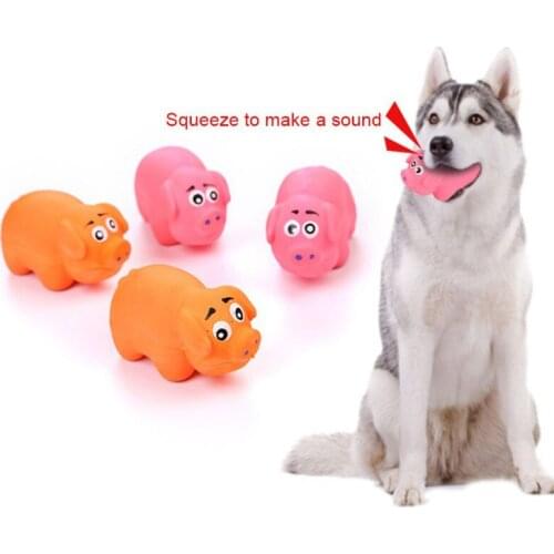 Cute Pig Grunting Squeak Latex Pet Chew Toys Pet Teasing Squeak Sound Funny Toys Dog Squeaker Molar Chew Training Pet Products