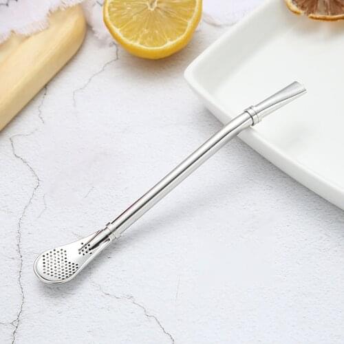 Stainless Steel Reusable Straw Tea Filter Spoon