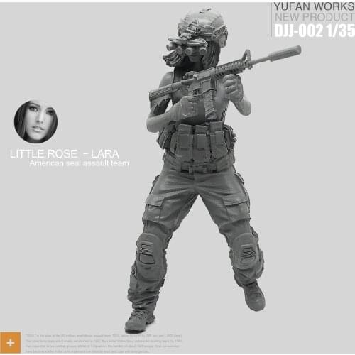 Yufan Model 1/35 Resin Figure Female Soldier Seal Commando Rose Laura Series Night Hunter Model Kit Djj-02