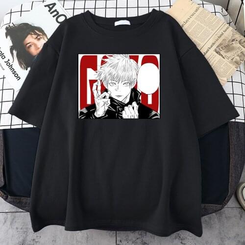Jujutsu Kaisen Anime Print Tshirt Men Trendy Casual Tee-Shirst Harajuku Vintage Streetwear Thin Section Oversized Male T Shirts