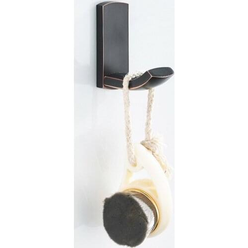 Wall Mounted Black Oil Rubbed Brass Bathroom Towel Coat Hooks Single Robe Hook Hanger Bathroom Accessory mba200