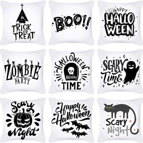 Halloween Pumpkin Print Pillowcase Cushion Cover 45*45 Sofa Cushions Pillow Cases Cotton Linen Home Decor Pillow Covers KD-0714