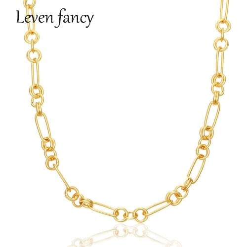 925 Sterling Silver Circle In Circle Short Rolo Chain Choker Necklace In Golden & Silver 925 Fine Jewelry Girls Party Gift