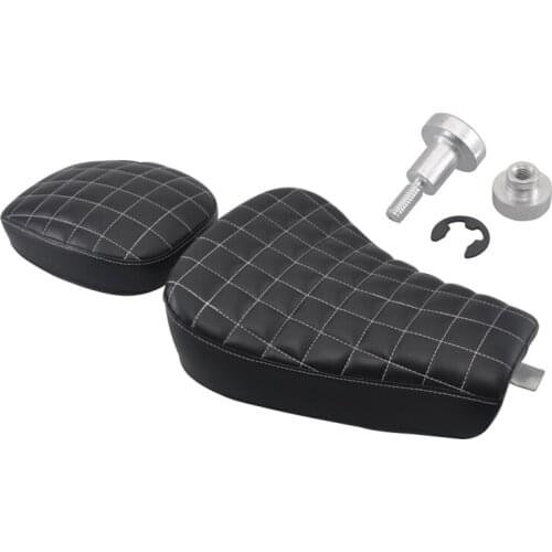 Motorcycle Front Driver Seat Synthetic Leather Pillow Solo Cushion Black For Harley Sportster Forty Eight XL1200 883 72 48