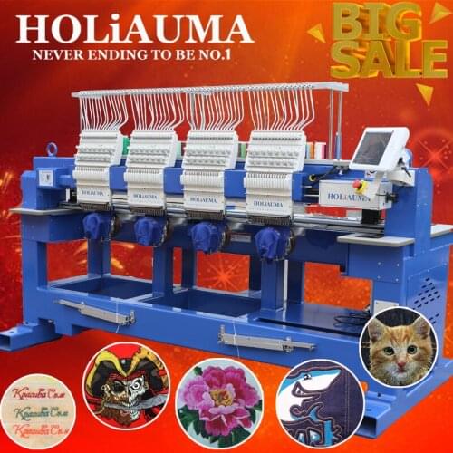 HOLiAUMA brand industrisl embroidery machine high speed 4 head embroidery machine best cap/tshirt/flat embroidery machine sales