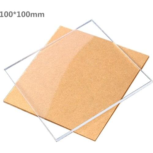 Plexiglass Transparent Clear plastic Sheet acrylic board organic glass polymethyl methacrylate 1mm 3mm 5mm thickness 100*100mm
