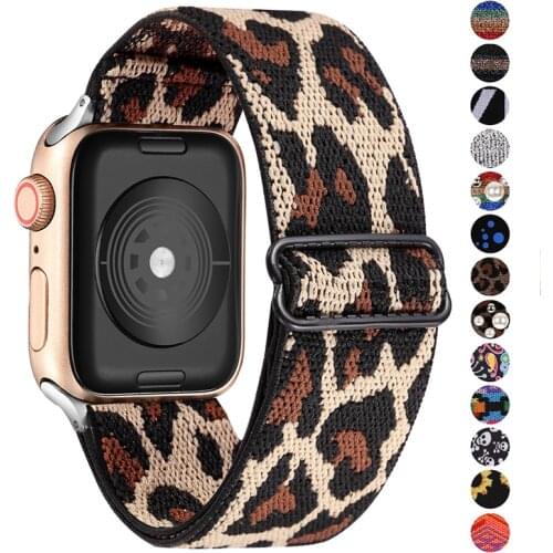 Scrunchie Elastic Strap for Apple Watch band 6 5 4 3 2 1 38mm 40mm 42 mm 44mm Nylon Loop For iwatch 6 se 5/4/3 2 Women Bracelet