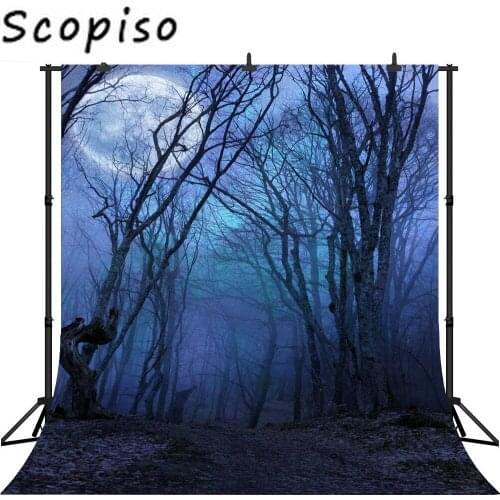 Scopiso Photography Background Dark Mysterious Forest Foggy Halloween Theme Backdrop Professional Photo Background Studio Prop