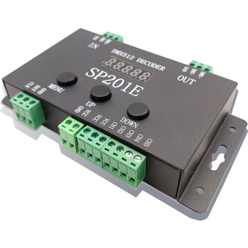 SP201E DMX512 DC5-24V Decoder Pixel RGB IC SPI Signal Addressable 5 Channel LED Controller for WS2812B WS2811 LED Strips