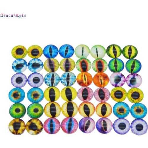 GraceAngie 40mm Dragon Eye Glass Cameo Cat Animal Eye for Doll Making Cover Cabochon Kid toy Making Jewelry Accessory Home Decor