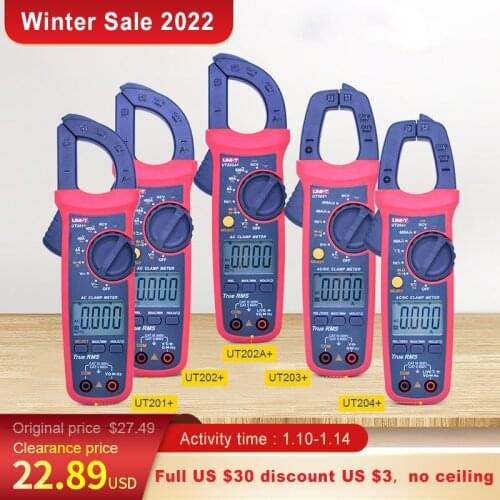 True RMS Digital Clamp Meter UNI-T UT201+ UT202+ UT202A+ UT203+ UT204+ AC DC voltage AC current tester Diode Continuity test NCV