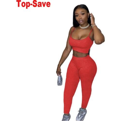 Streetwear Women Two Piece Pants Set Seamless Sexy Bandage Top Suits Fashion Halter Top And High Waist Pencil Pants 2 Piece Sets