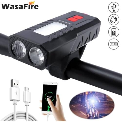 Bicycle Light USB Charging LED MTB Front Lamp Headlight Waterproof Bike Headlight Flashlight as Power Bank Cycling Accessories