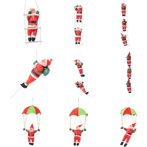 Climbing Rope Ladder Parachute Santa Claus Doll Christmas Tree Hanging Ornament