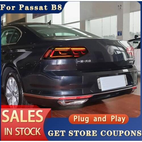 For VW Passat B8 Tail Lights 2015-2019 Passat LED Tail Lamp LED DRL Dynami Signal Brake car Accessories