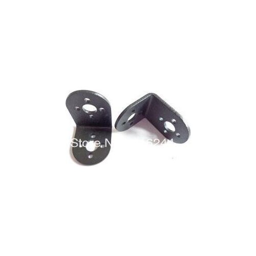 10pcs/lot Robot Servo L Brackets Type Mount Mechanical Robot Smart Car Black Anodized Aluminum Wholesale Promotion Free Shipping