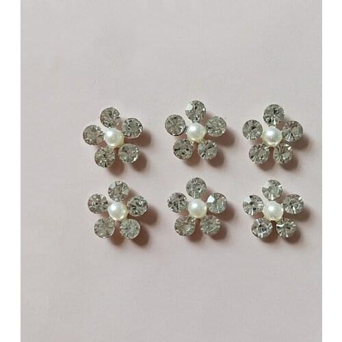 10 PCS 13mm Metal Alloy Crystal Rhinestones Flowers Connectors DIY Accessories For Jewelry Making