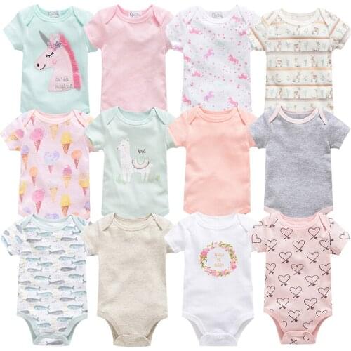2021 6Pcs 3Pcs Summer New Baby Girl Bodysuits Cute Cartoon Newborn Baby Boy Jumpsuit Overall Christmas Infant Girl Bebe Coverall