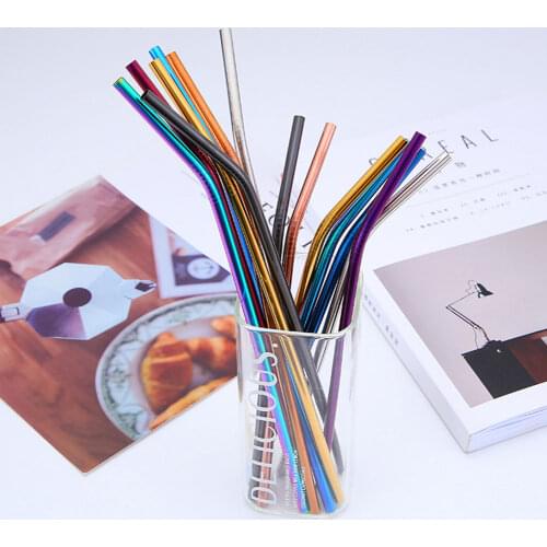 30/50PCS Colorful Glass Straws Reusable Drinking Straw Eco-friendly High Borosilicate Glass Straw Glass Tube Party Bar Drinkware