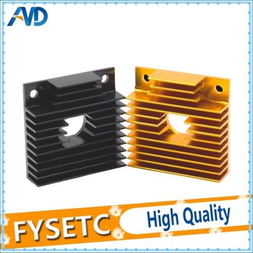 5pcs Aluminium Heat Sink Radiator Gold/Black Cooler Fan Heat Sink 40 X 40 X 11mm For 3D Printer Makerbot MK7 MK8 Extruder