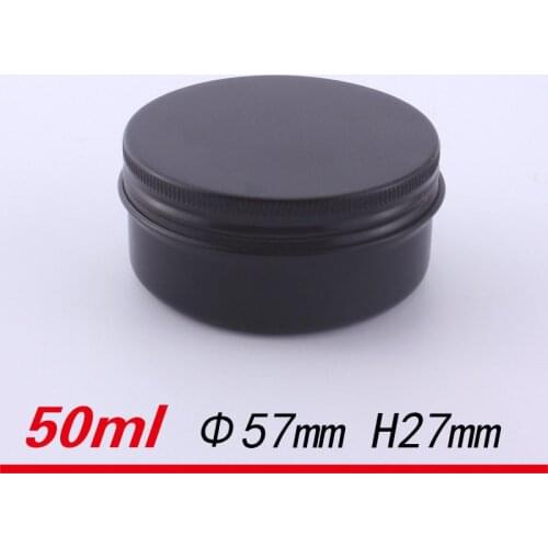 50ML Aluminum Jar Black Color Tin Pot Cream Jars, Empty Tin Container, 50ML Cosmetic Packing Metal Box F20173355