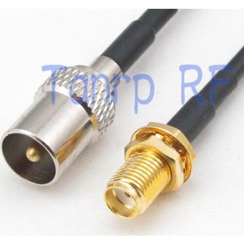 6in TV male plug to SMA female jack RF connector adapter 15CM Pigtail coaxial jumper RG174 extension cord cable