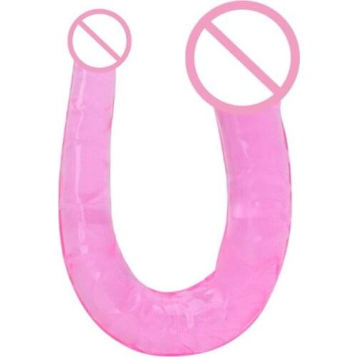 50LF Jelly Double Penetration Butt Plug Dildo Sex Tool For Lesbian Gay