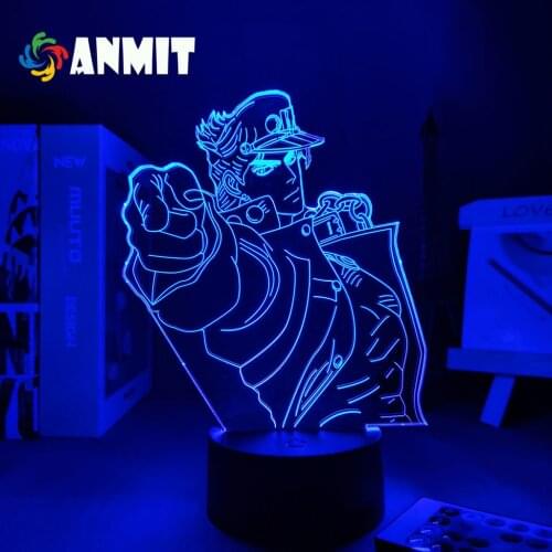Anime Lamp JoJo Bizarre Adventure Anime Figures Jotaro Kujo Manga Led Light Fixture Childrens Room