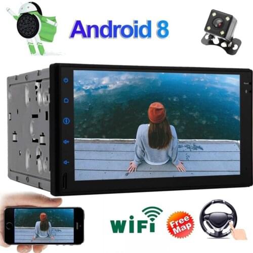 Head Unit Wifi No DVD Audio Video Player in Dash Navigation Mirrorlink 1080P USB/SD Optional 4G/DVR/OBD2 Android 8.1 Oreo Double