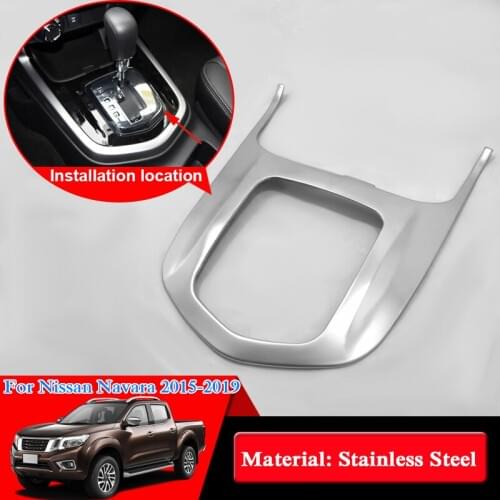 Car Styling Stainless steel For Nissan Navara NP300 D23 2017-2019 Gear Box Panel Cover Sequin Internal Decorations Car Stickers