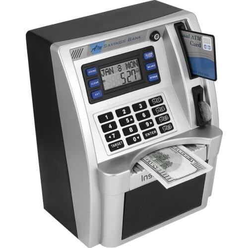 ATM Savings Bank Children Gifts Piggy Bank Money Box Dollars Insert Cards Withdrawal Balance Inquiry Mini ATM Machine Kids Toys