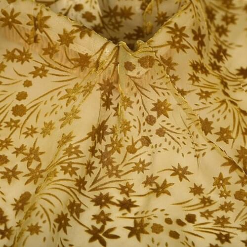 Burn-Out Velvet Dress Flocked Viscose Nylon Soft Shirt Fabric 140cm Width Flower Fleeced Material