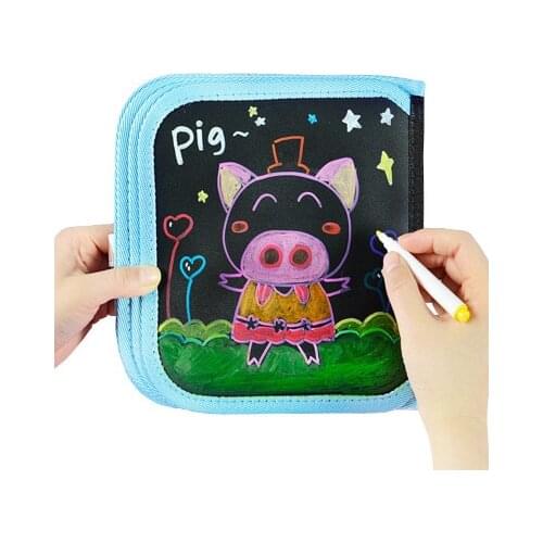Childrens drawing board portable painting book double-sided graffiti writing small blackboard erasable baby picture album