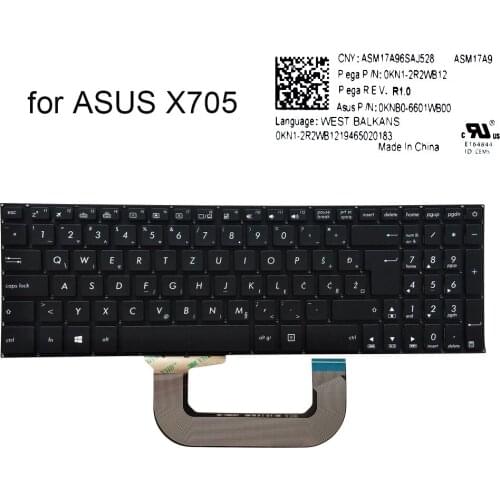 Croatian backlit keyboard for ASUS vivobook X705MA X705BA X705UF X705UB X705 WB computers keyboards black light 0KNB0 6601WB00