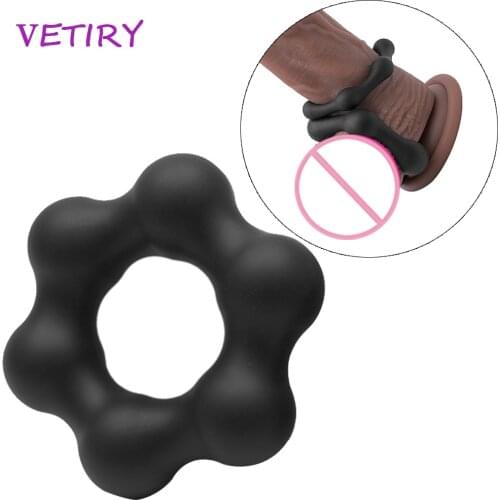 VETIRY Penis Ring Soft Liquid Silicone Male Penis Enlargement Adult Sex Toys Masturbator for Men Ejaculation Delay Cock Ring
