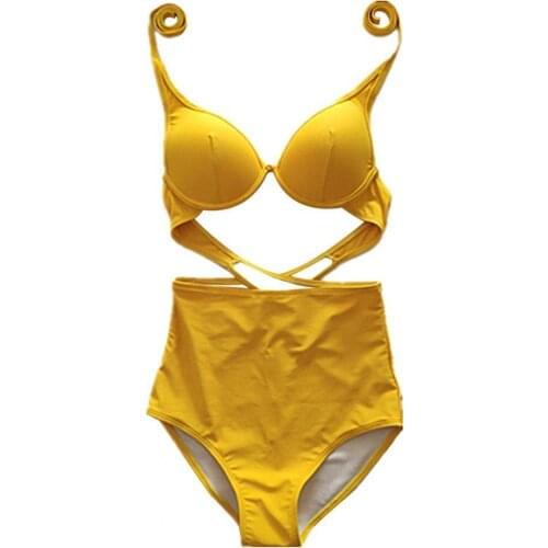 2021 Bikini Set Women Swimwear High Waist Solid Color Sexy Briefs Women Backless Split Swimsuit Swim Wear Bikini Suit Beach Wear