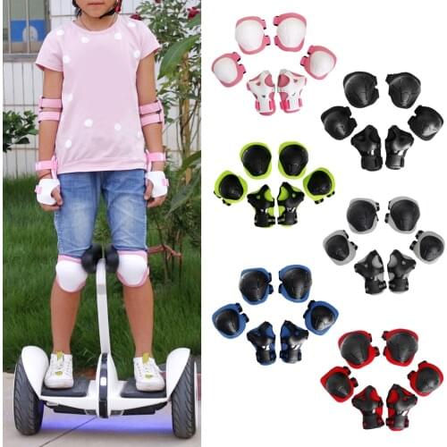 1 Set 6 Pieces Kids Children Bicycle Inline & Roller Skating Scooter Knee/ Wrist / Elbow Pads Gear Guard Protector Boys Girls