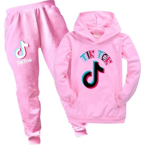 TIK TOK Spring Autumn Boy Girl Clothing New Casual Tracksuit Long Sleeve Hoodies+Pants Sets Childrens Clothes 2-16Years