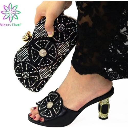 Nigerian Shoes and Bag for Party Wedding Italian Wedding Shoes Bride Plus Size Women Shoes 42 43 Heel Luxury Brand Shoes Women