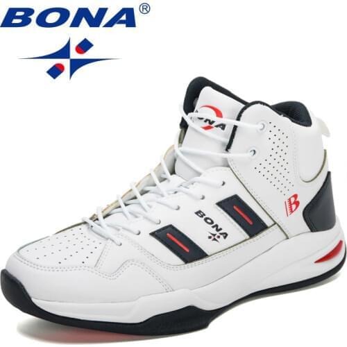 BONA 2020 New Designers Action Leather High Top Jogging Shoes Men Sport Basketball Sneakers Man Walking Trainning Footwear Comfy