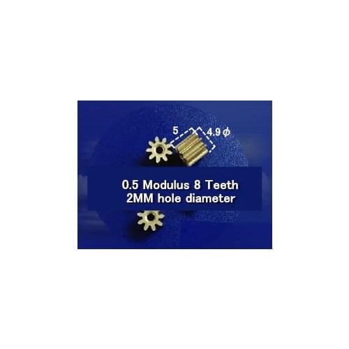 Copper gear 0.5 Modulus 8 Teeth 2MM hole diameter Model Gear 094S 0.5M 8T
